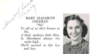 mary coleman yearbook photo